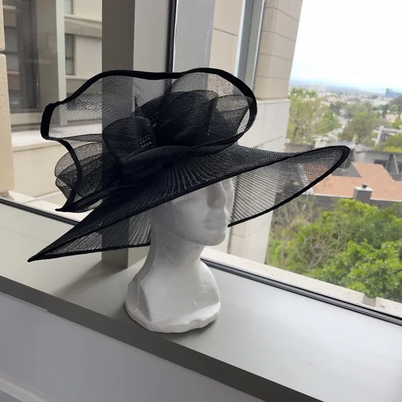 Accessories | Something Special Sheer Black Sun Hat | Poshmark display picture 1